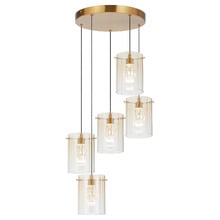 Ximena Metal & Glass LED 5 Light Pendant